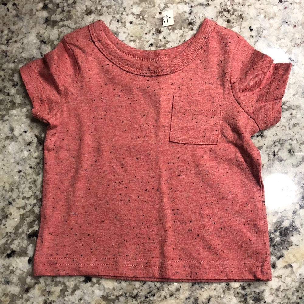Toddler Coral Tee with Navy and Light Chambray Shorts Matching Set - Picture 3 of 12